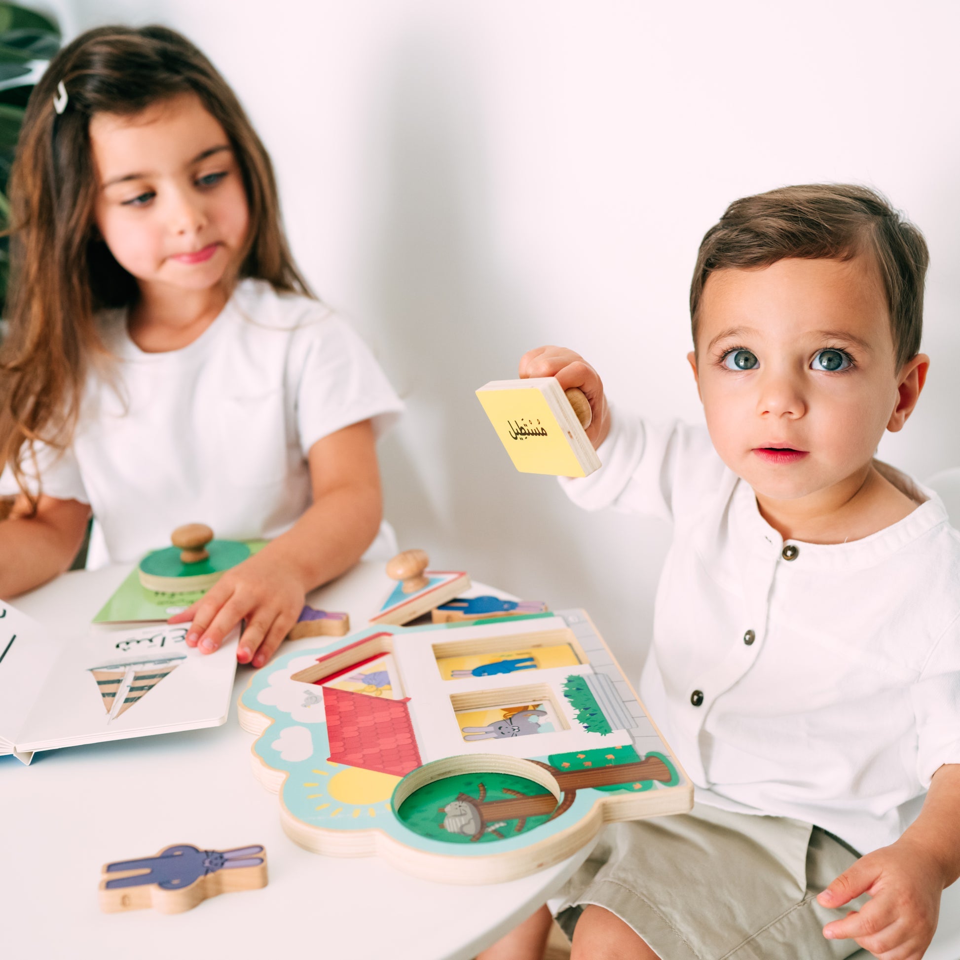 لغز الأشكال الخشبية بالعربية