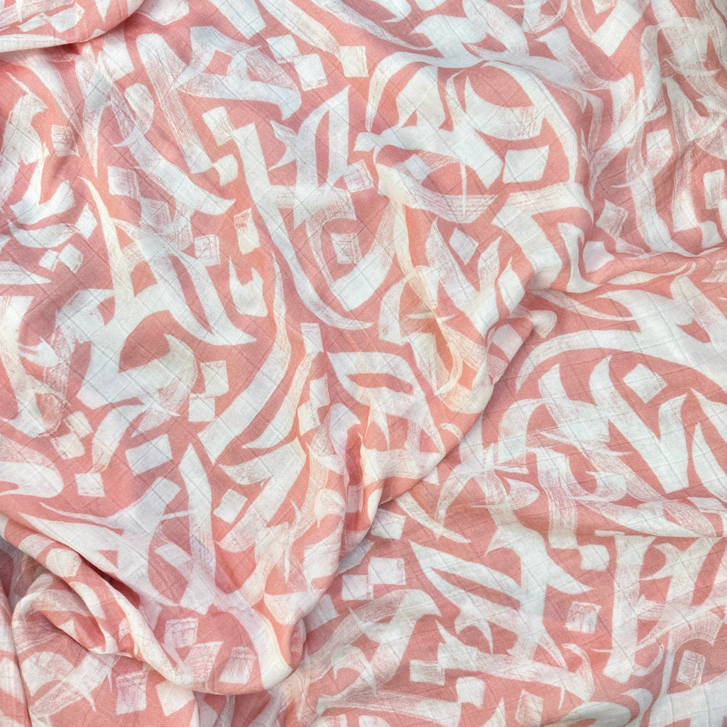 Calligraphy Swaddle - Coral