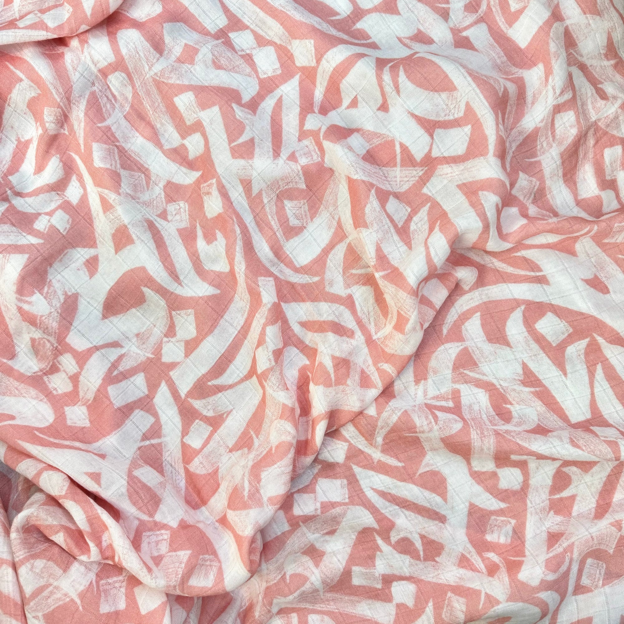 Calligraphy Swaddle - Coral