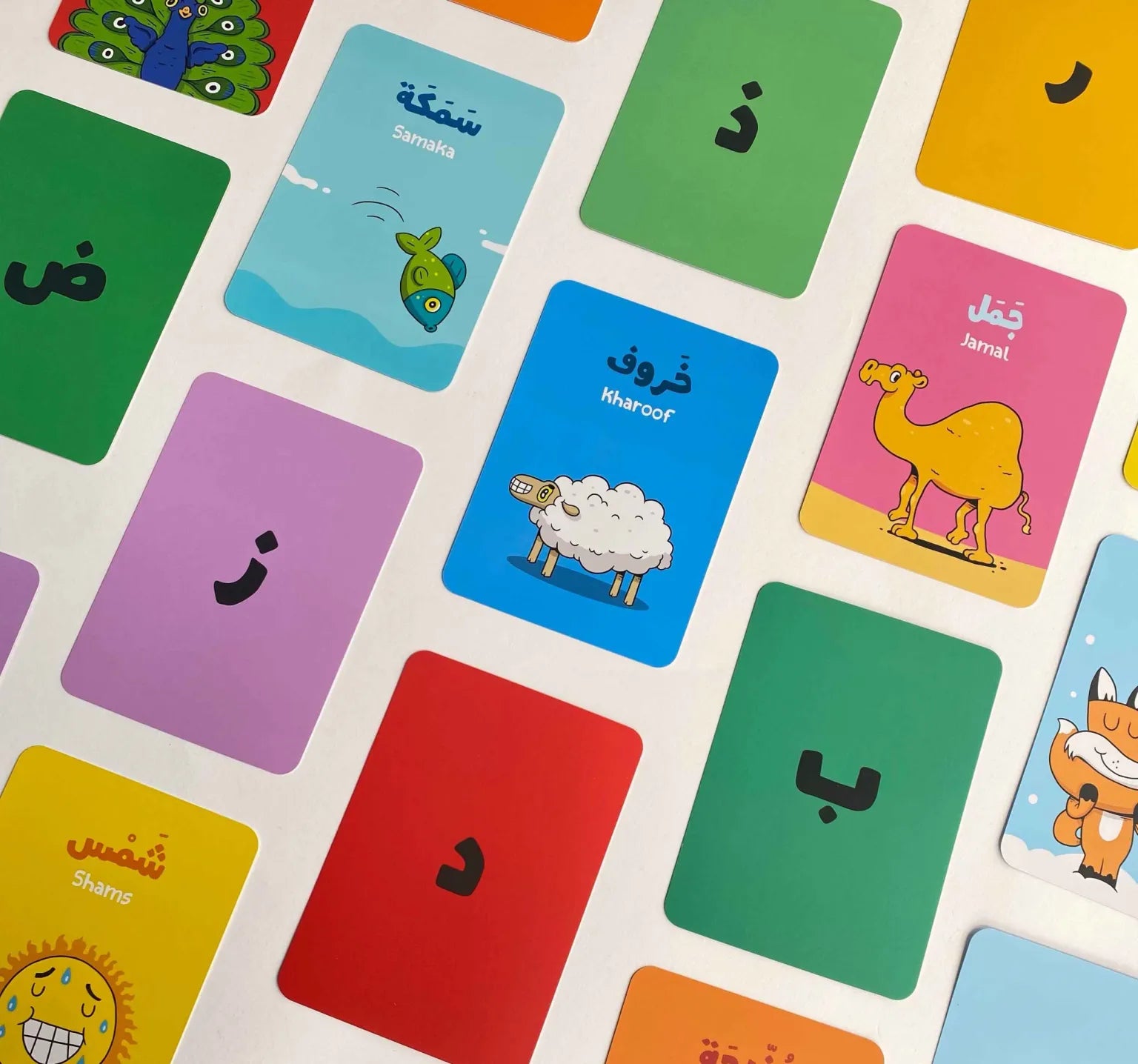 بطاقات الحروف - آدم ومشمش